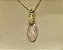 Colar e Brinco banhado a ouro 18k de Quartzo Rosa. ML165 - Imagem 2