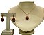 Colar e Brinco banhado a ouro 18k de Jaspe Policromo ML176 - Imagem 1