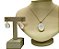 Colar e Brinco banhado a ouro 18k de Pedra Da Lua Opalina ML177 - Imagem 1