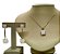 Colar e Brinco banhado a ouro 18k de Quartzo Branco Leitoso ML181 - Imagem 1