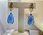 Colar e Brinco banhado a ouro 18k de Zircônia Azul ML 189 - Imagem 3