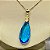 Colar e Brinco banhado a ouro 18k de Zircônia Azul. ML190 - Imagem 3