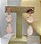 Colar e Brinco banhado a ouro 18k de Quartzo Rosa. ML195 - Imagem 3