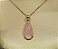Colar e Brinco banhado a ouro 18k de Quartzo Rosa. ML195 - Imagem 4