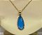 Colar e Brinco banhado a ouro 18k de Zircônia Azul. ML196 - Imagem 3
