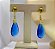 Colar e Brinco banhado a ouro 18k de Zircônia Azul  ML202 - Imagem 3