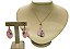 Colar e Brinco banhado a ouro 18k de Opala Rosa ML207 - Imagem 2