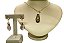Colar e Brinco banhado a ouro 18k de Quartzo Fumê ML214 - Imagem 2