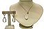 Colar e Brinco banhado a ouro 18k de Quartzo Branco ML221 - Imagem 2