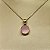 Colar e Brinco banhado a ouro 18k de Quartzo Rosa ML225 - Imagem 3