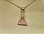 Colar e Brinco banhado a ouro 18k de Quartzo Rosa ML226 - Imagem 3