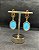 Brinco Banhado a ouro 18k de Howlita Azul - Imagem 3