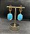 Brinco Banhado a ouro 18k de Howlita Azul - Imagem 2