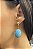 Brinco Banhado a ouro 18k de Howlita Azul Turquesa. - Imagem 1