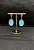 Brinco Banhado a ouro 18k de Howlita Azul Turquesa. - Imagem 3