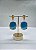 Brinco Banhado a ouro 18k de Quartzo Azul Bicolor - Imagem 3