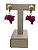 Colar E Brinco Banhado A Ouro 18k De Pedra Ágata Rosa MAPA DO BRASIL - Imagem 3