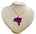Colar E Brinco Banhado A Ouro 18k De Pedra Ágata Rosa MAPA DO BRASIL - Imagem 3