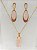 Colar E Brinco Banhado A Ouro 18k Semijoia De Quartzo Rosa Claro e Microzirconias Rosa Pink - Imagem 4