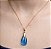 Colar E Brinco Banhado A Ouro 18k Semijoia De Zircônia Azul Safira Lisa - Imagem 2