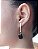 Colar E Brinco Banhado A Ouro 18k Semijoia Com Pedra Quartzo Preto Onix - Imagem 3