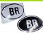 ADESIVO BR / IDENTIFICAÇÃO PAÍS ORIGEM DO CARRO / DECORATIVO DE ÉPOCA / PRETO OU BRANCO - Imagem 1