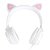 Fone Headset Kitty Ear - Orelha De Gato Branco Com Microfone Cabo 1.2M Plug P2 Estereo P3 - KE110B - Imagem 2