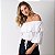 Bata Cropped Ombro a Ombro Detalhe Babado - Imagem 1