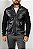 Jaqueta Patch Couro e Nylon Preto - Imagem 1