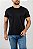 Camiseta Gola Cruzada Preta - Imagem 1