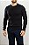 Tricot Gola Redonda Textura Preto - Imagem 1