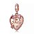 Berloque pendente coração rose love forever em prata 925 - Imagem 1