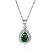 Colar Gota Cravejada Verde Prata Legítima 925 Eternal Joias - Imagem 1