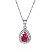 Colar Gota Cravejada Pink Prata Legítima 925 Eternal Joias - Imagem 1