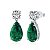 Brinco Gota Verde Esmeralda Prata Legitima 925 Eternal Joias - Imagem 1