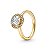 Anel Redondo Brilhante Halo Banho Ouro Prata 925 Dourado - Imagem 1