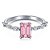 Anel Solitario Pedra Rosa Prata 925 Eternal Joias - Imagem 1