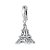 Berloque Torre Eiffel Base Clipes Em Prata Legítima 925 - Imagem 1