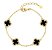 Pulseira Trevo Preto Banho Ouro 18k Em Prata Legítima 925 - Imagem 1