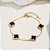 Pulseira Trevo Preto Banho Ouro 18k Em Prata Legítima 925 - Imagem 2