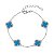 Pulseira Trevinhos Azul Cravejado Em Prata Legítima 925 - Imagem 1