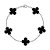Pulseira Trevinhos Preto Em Prata Legítima 925 Eternal Joias - Imagem 1