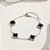 Pulseira Trevinhos Preto Cravejado Em Prata Legítima 925 - Imagem 3