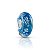 Berloque vidro murano azul com bolhinhas prata legítima 925 - Imagem 1