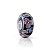 Berloque vidro murano preto flores rosa e azul prata 925 - Imagem 1