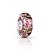Berloque de vidro murano flores rosa com folhas prata 925 - Imagem 1