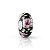 Berloque vidro murano preto flor rosa prata legítima 925 - Imagem 1