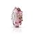 Berloque vidro murano detalhado rosa em prata legítima 925 - Imagem 1