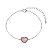 Pulseira Coração Rosa Cravejado Em Prata Legítima 925 - Imagem 1