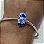 Berloque vidro murano azul floral prata legítima 925 - Imagem 3
